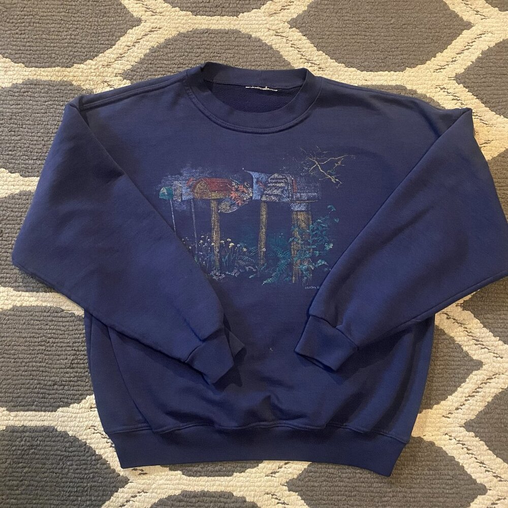 Vintage 90s Northern Reflections Floral Mailboxes Women's Sweatshirt Size M